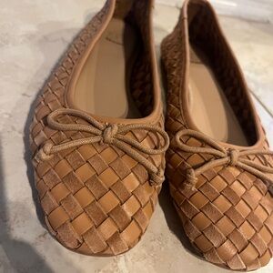 Dune London Heat Tan Woven Flats